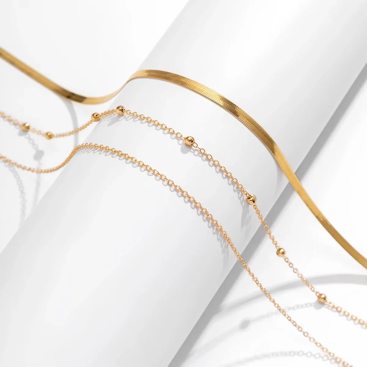 Minimalist Multi-Layer Metal Flat Snake Chain Waist Chain Sexy Bikini Summer Body Jewelry