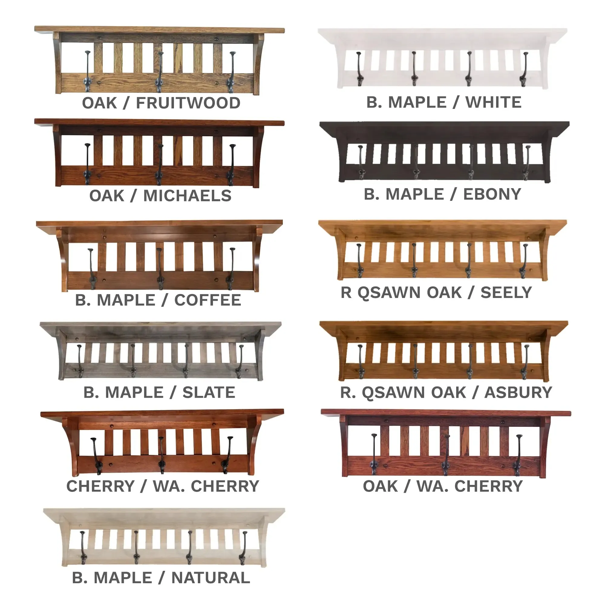 Mission Coat Rack with Shelf