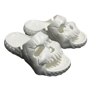 Modern Dark Solid Skull Slippers