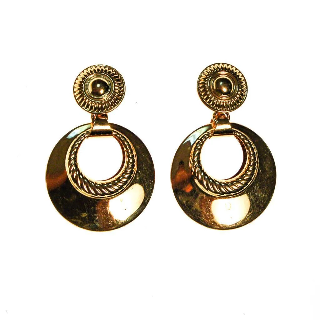 Monet Gold Tone Door Knocker Earrings
