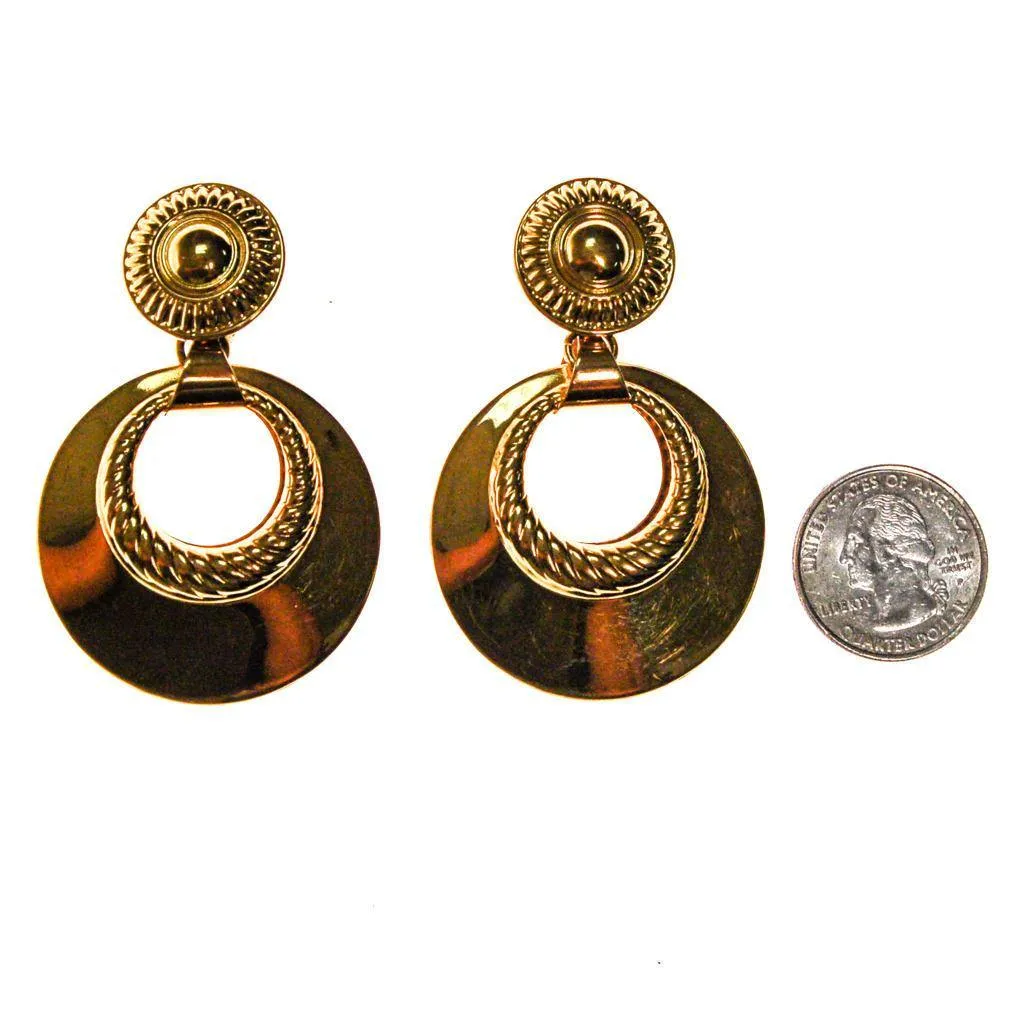 Monet Gold Tone Door Knocker Earrings