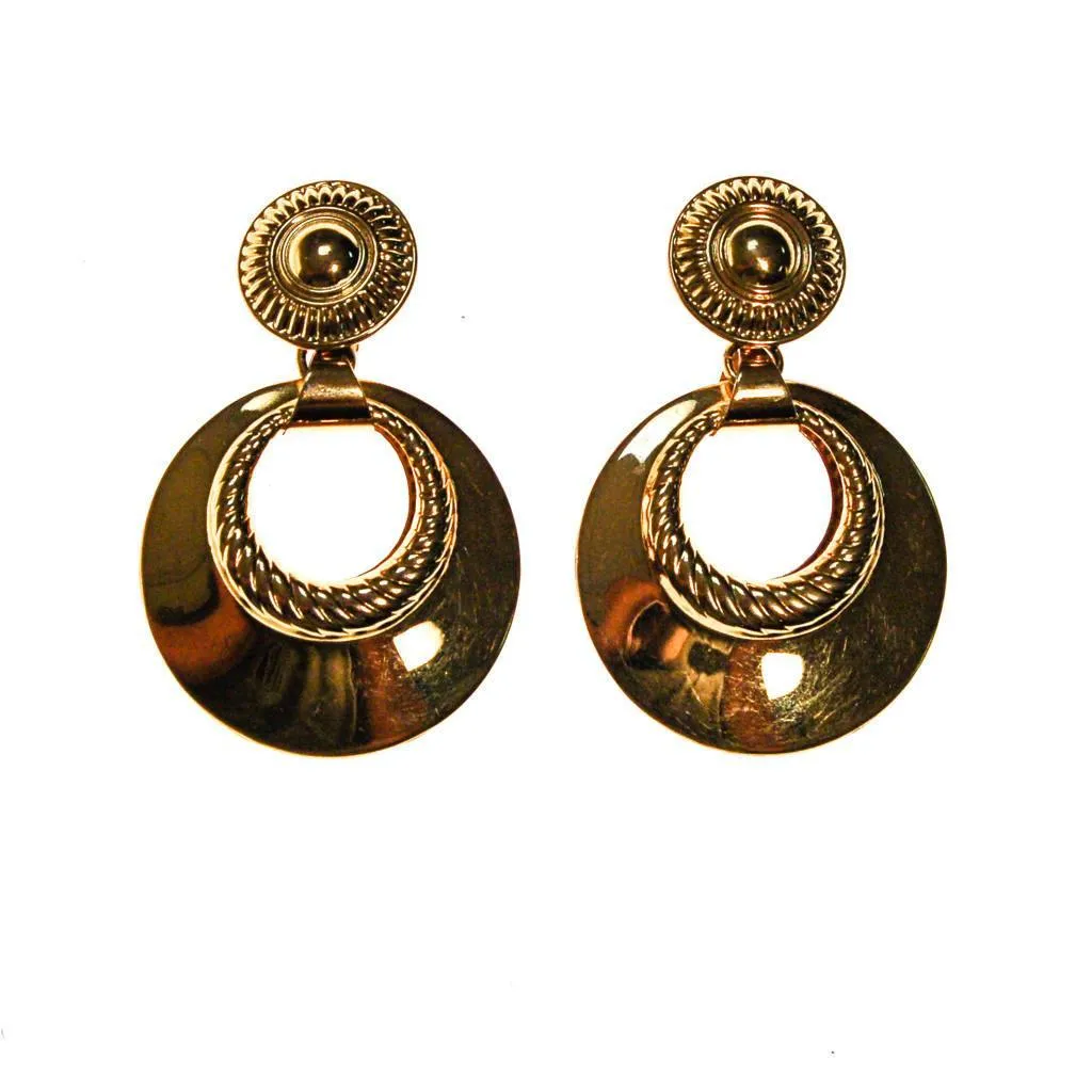 Monet Gold Tone Door Knocker Earrings