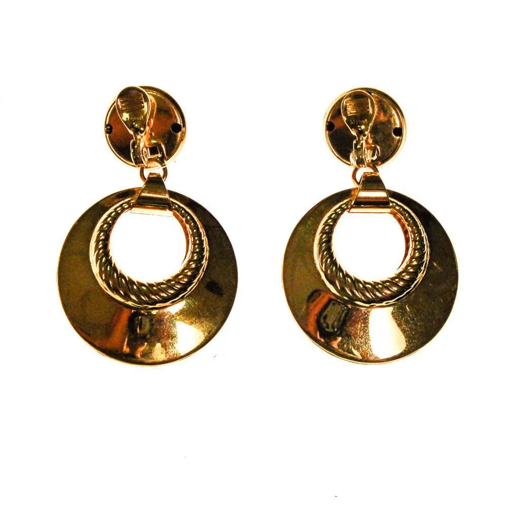Monet Gold Tone Door Knocker Earrings