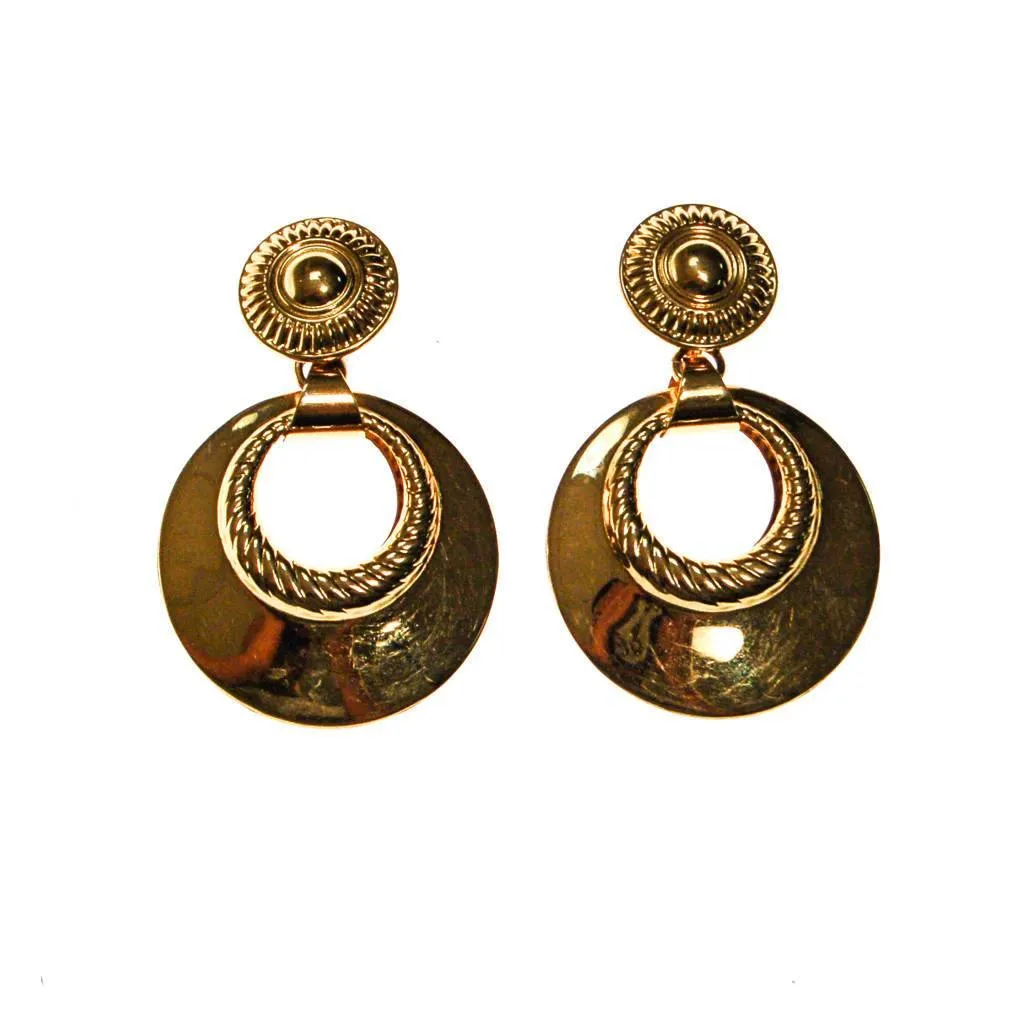 Monet Gold Tone Door Knocker Earrings