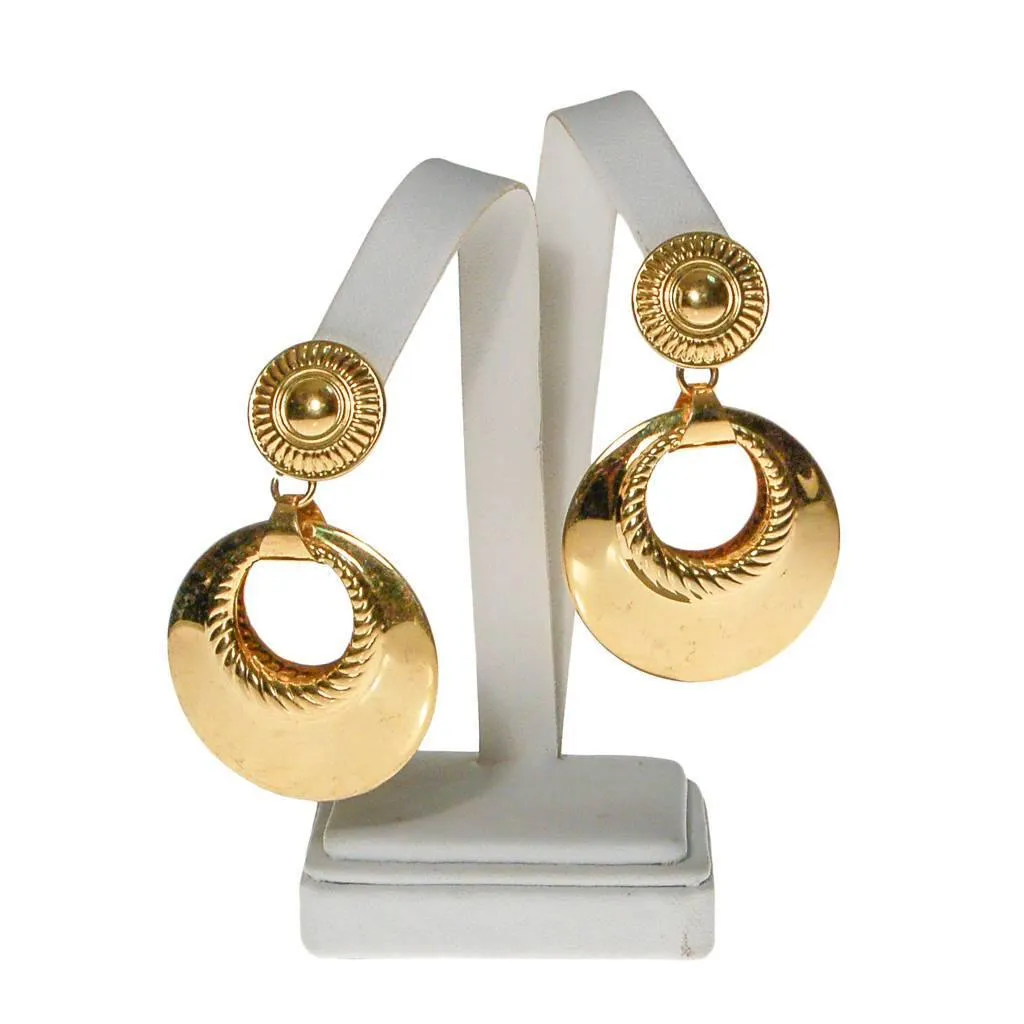 Monet Gold Tone Door Knocker Earrings