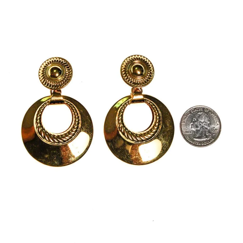 Monet Gold Tone Door Knocker Earrings