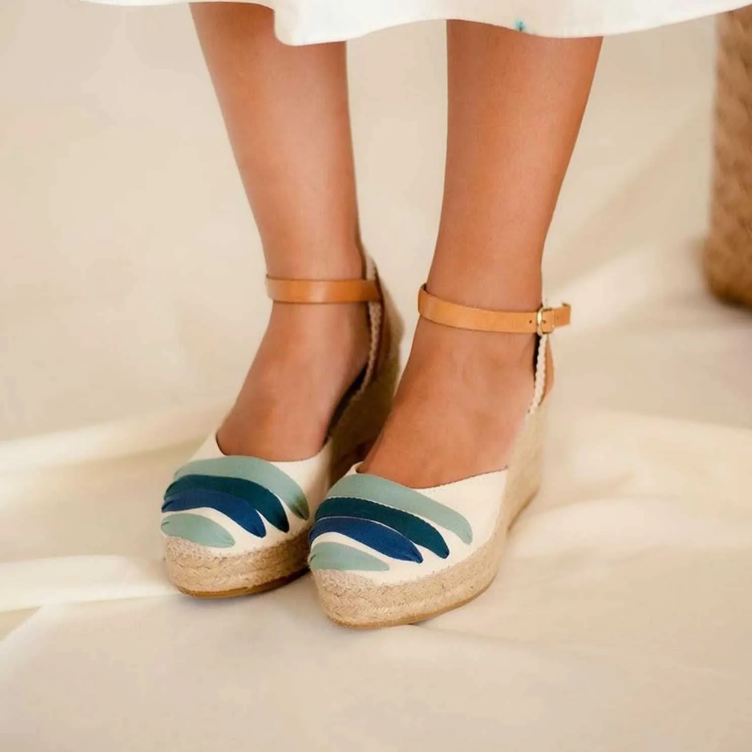 Multicolor Cotton Blend Espadrilles for Women - Lola-CM