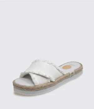 nalho - Kamala White Platform Espadrilles with Yoga Mat