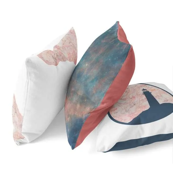 Nantucket Collection | Pink Marble throw pillow