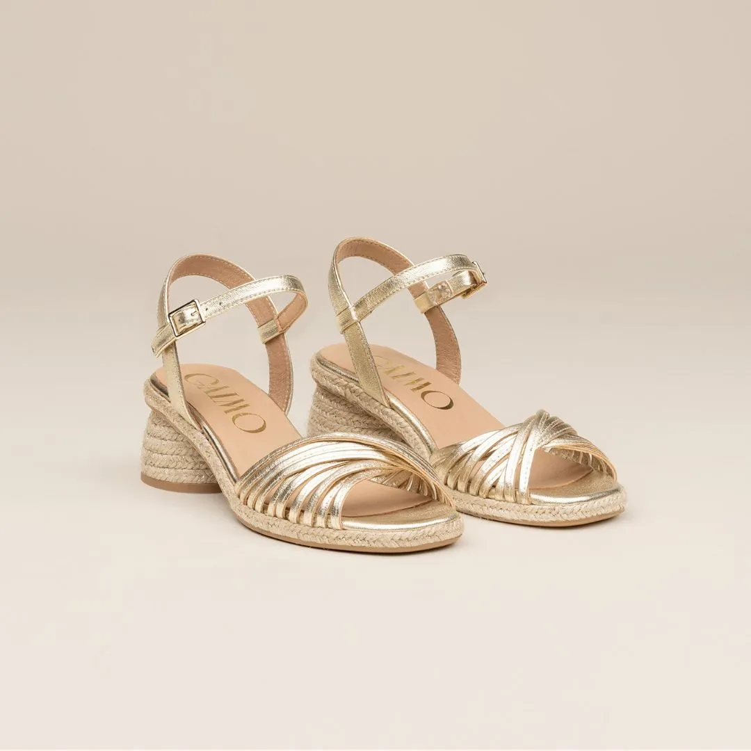 NARCISA Gold espadrilles
