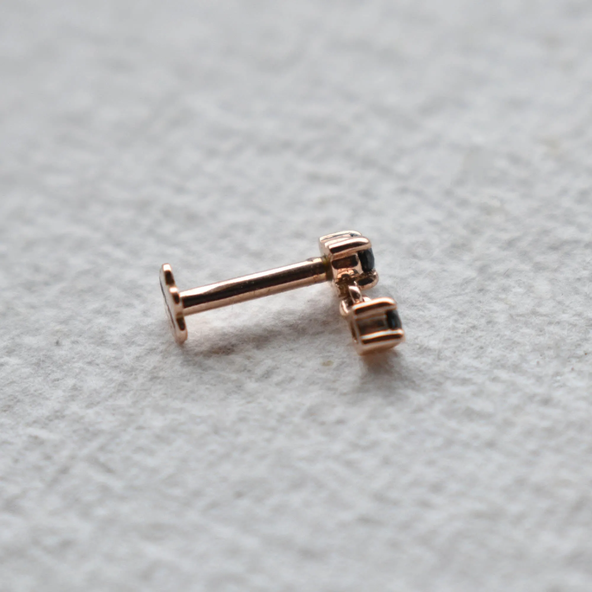 Natural Black Diamond Tiny Dangle Earring