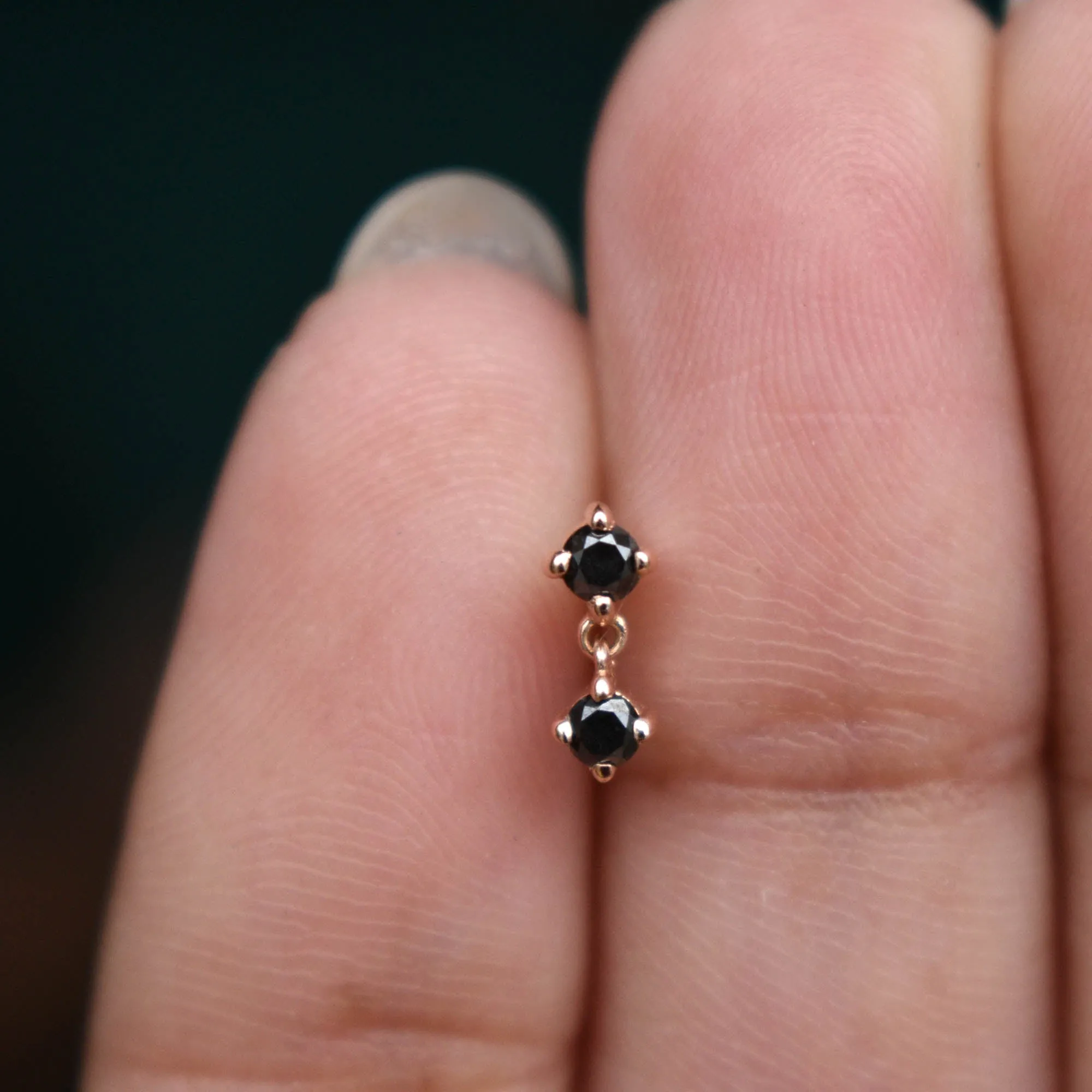 Natural Black Diamond Tiny Dangle Earring