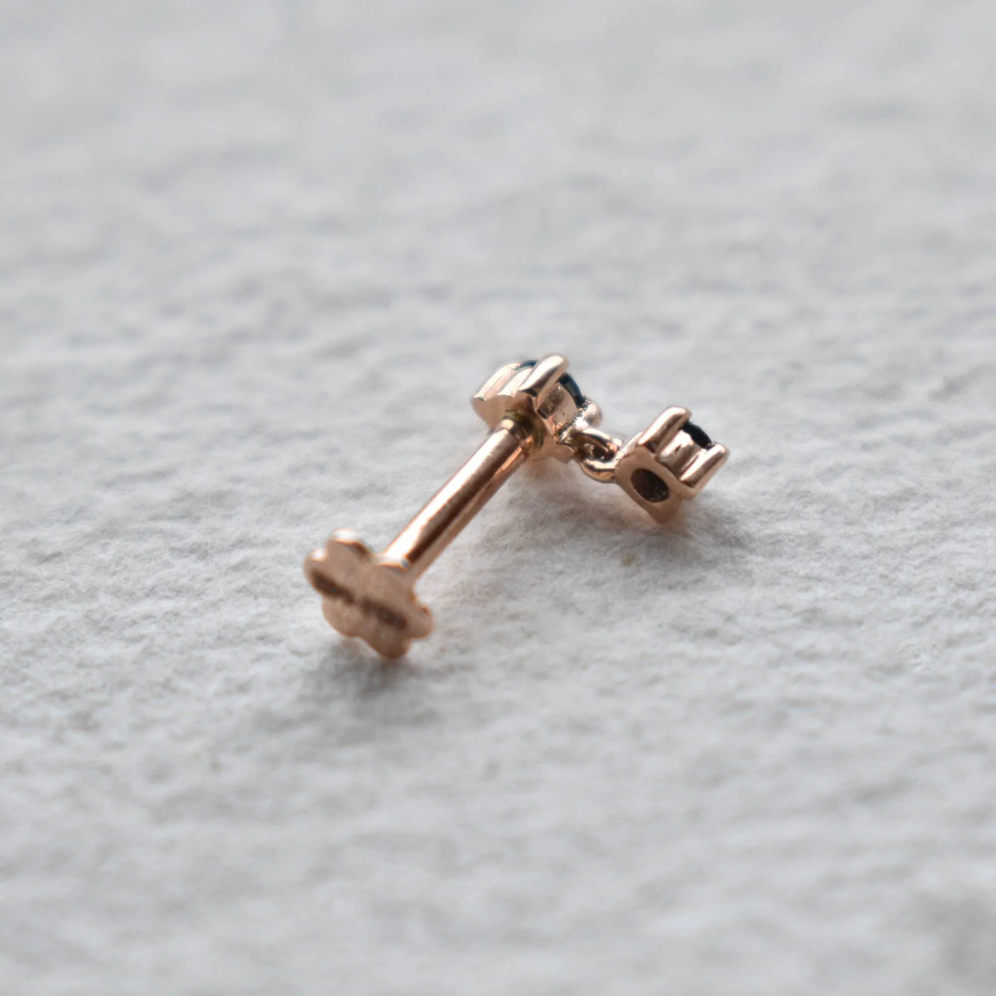 Natural Black Diamond Tiny Dangle Earring