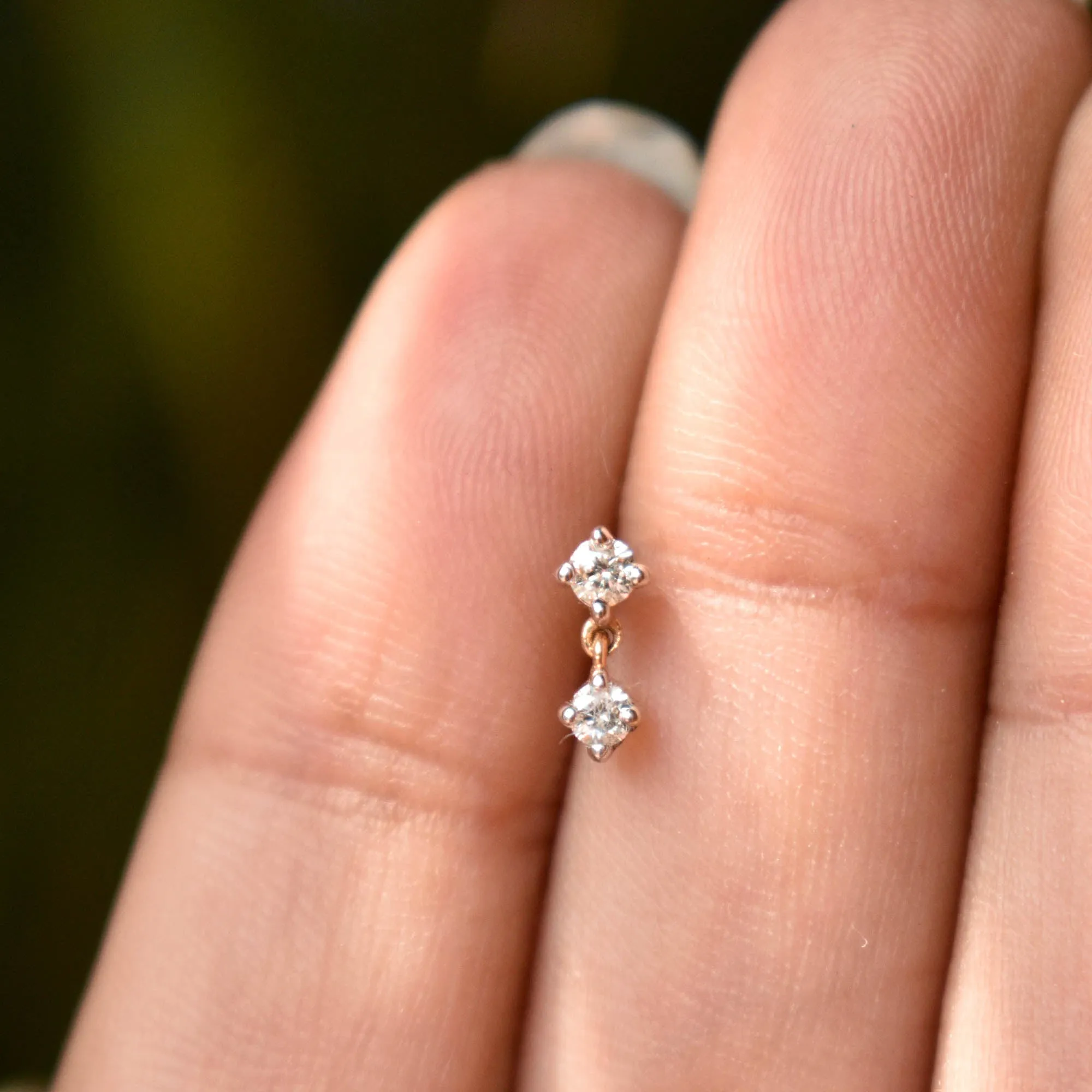 Natural Round Diamond Tiny Dangle Earring