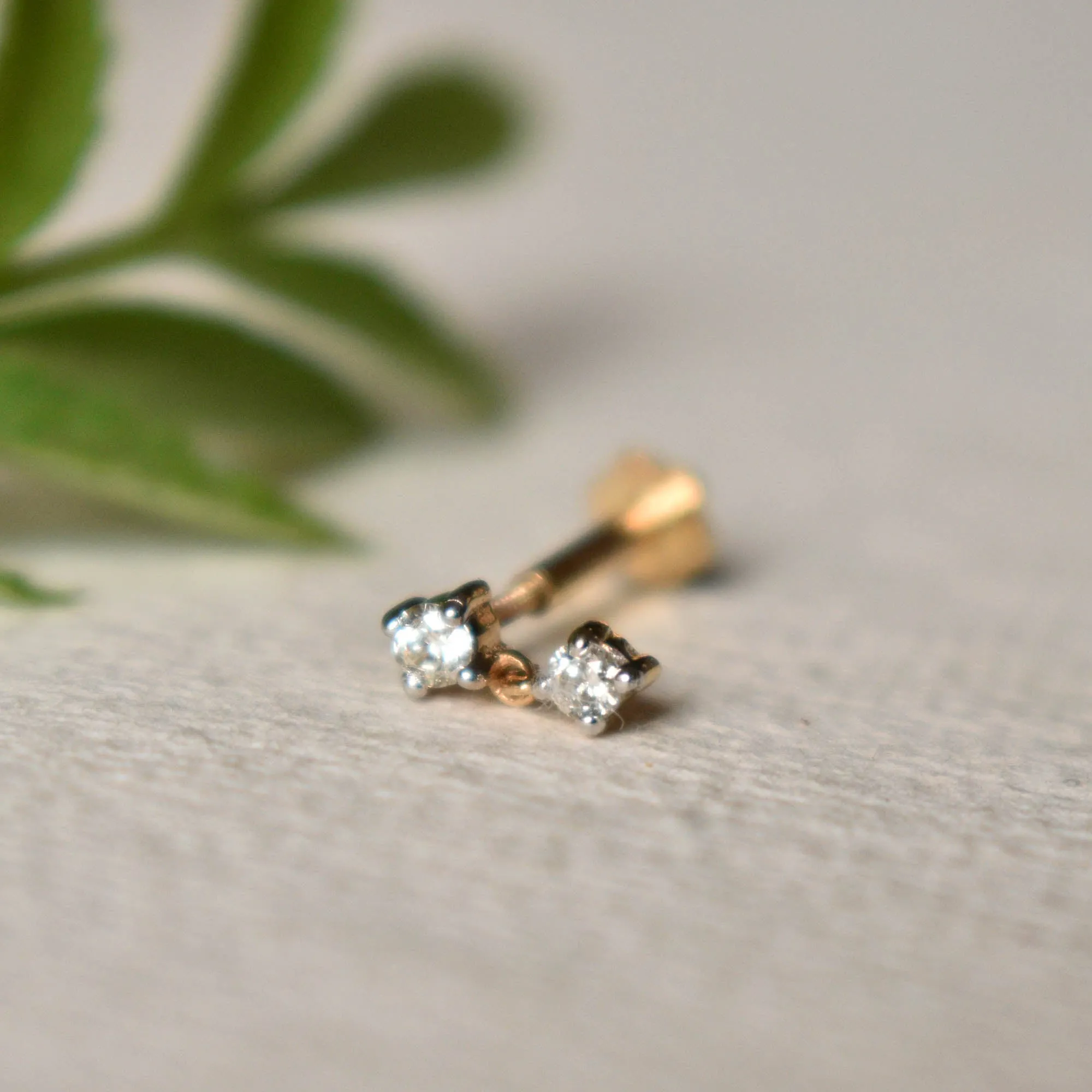 Natural Round Diamond Tiny Dangle Earring
