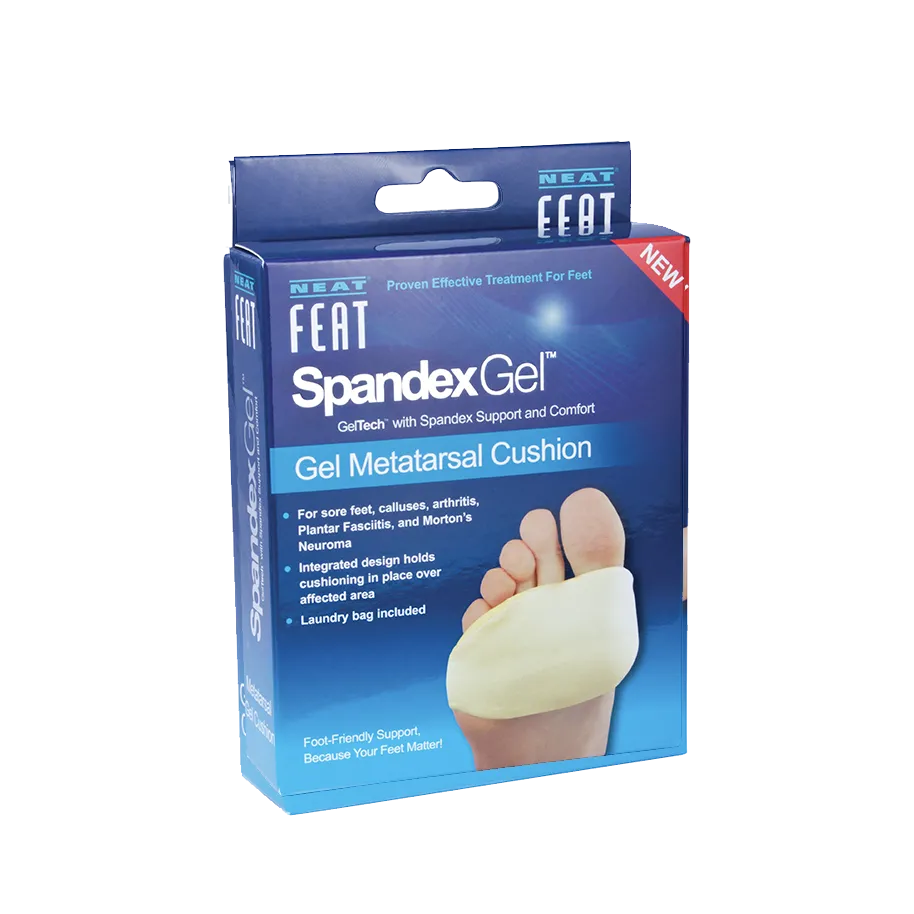 Neat Feat Spandex Gel Metatarsal Cushion For Sore Feet, Calluses, Arthritis