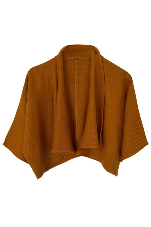 NEW! Wool Silk Waterfall Bolero Mustard