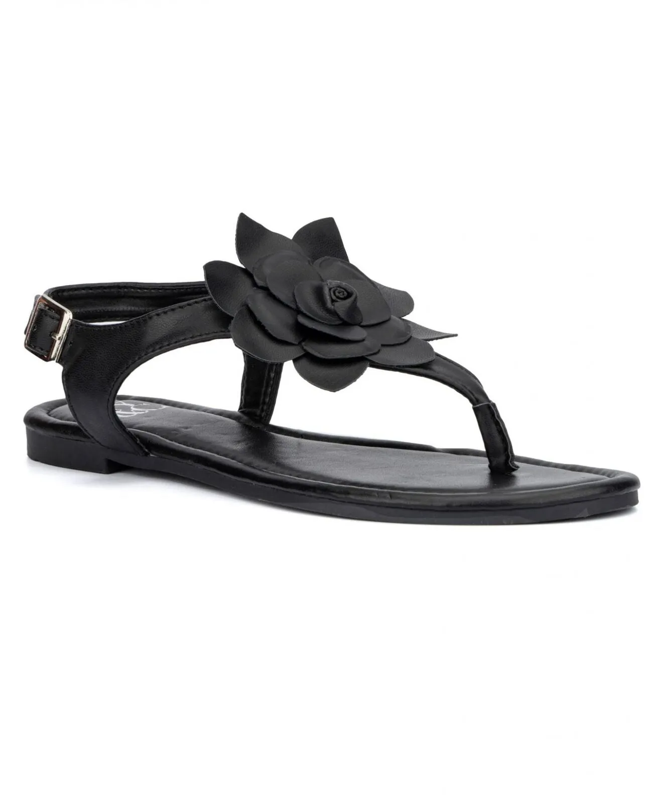 New York And Company Women's Aurelia Floral Sandals 936-4229 Black 6.5M