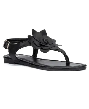 New York And Company Women's Aurelia Floral Sandals 936-4229 Black 6.5M