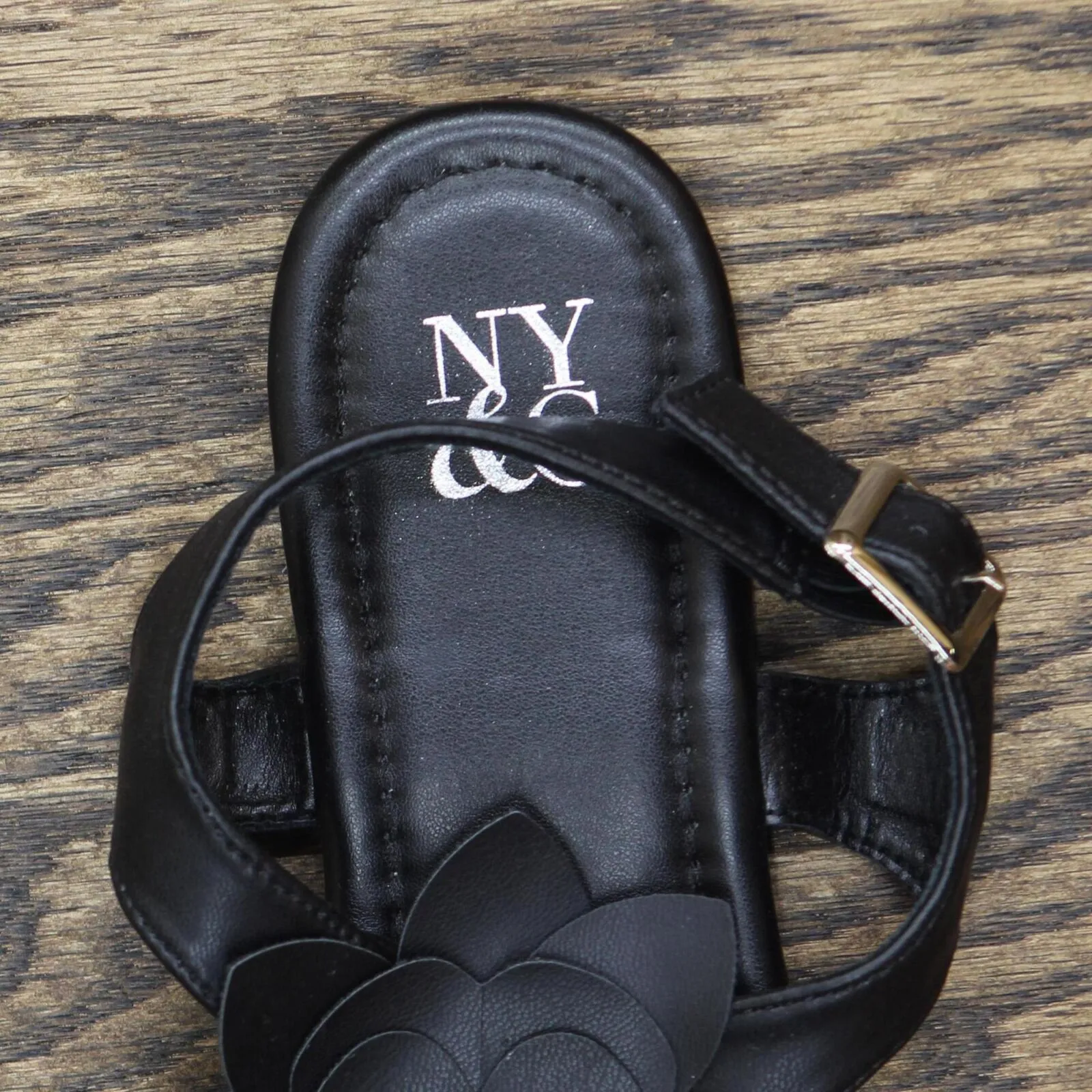 New York And Company Women's Aurelia Floral Sandals 936-4229 Black 6.5M