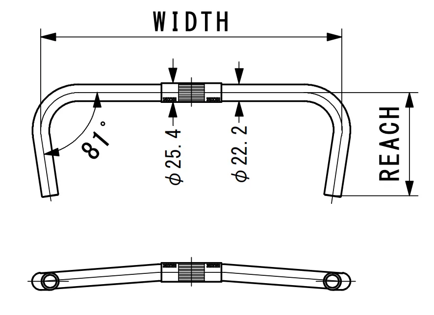 NITTO RB006 Flat Bullhorn Bar | 25.4mm