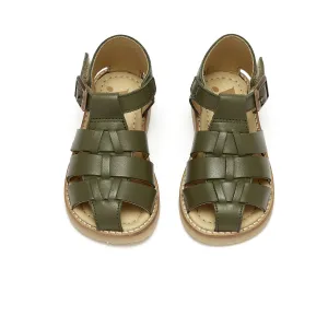 Noah Leather Strap Fisherman Sandals (Olive)