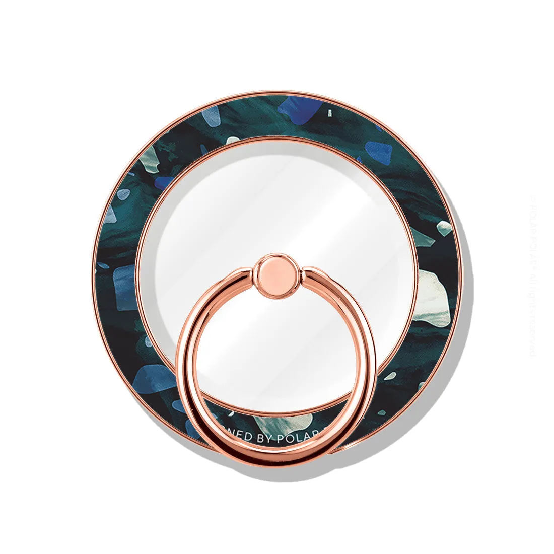 Nordic Terrazzo Gem - Rose Gold MagSafe Phone Grip and Ring Holder Stand