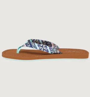 O'Neill Womens Woven Strap Flip Flops  - Blue AOP