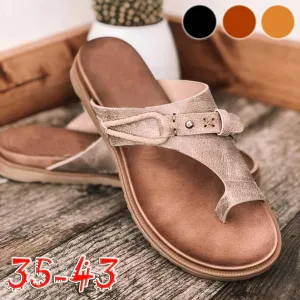 Orthotics Sandals Correction PVC Fabric Open Toe Slippers Flat Heel Flip Flops Summer Casual Beach
