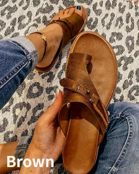 Orthotics Sandals Correction PVC Fabric Open Toe Slippers Flat Heel Flip Flops Summer Casual Beach