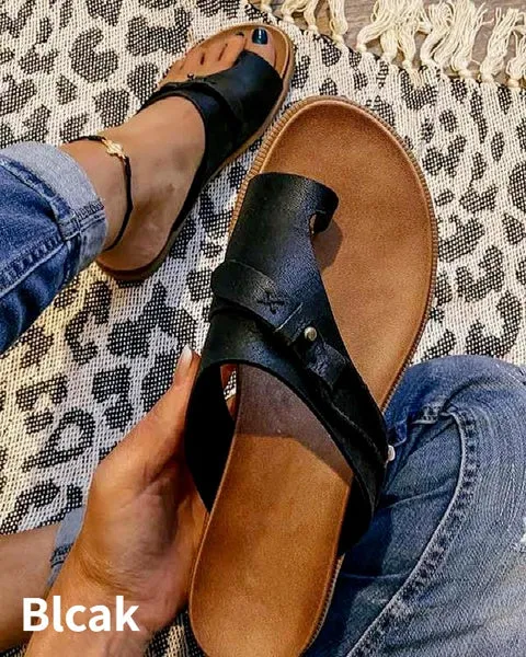 Orthotics Sandals Correction PVC Fabric Open Toe Slippers Flat Heel Flip Flops Summer Casual Beach