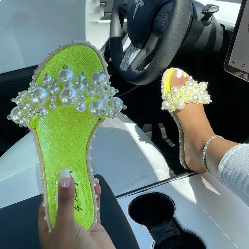 Pearl Fashion Flip Flops  Summer Sandals