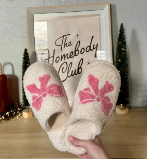 Pink Bow Slippers