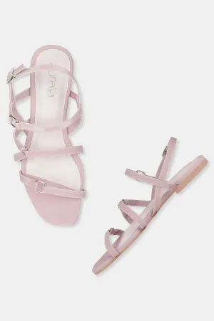 Pink Square Toe Solid Flat-ZHANNA