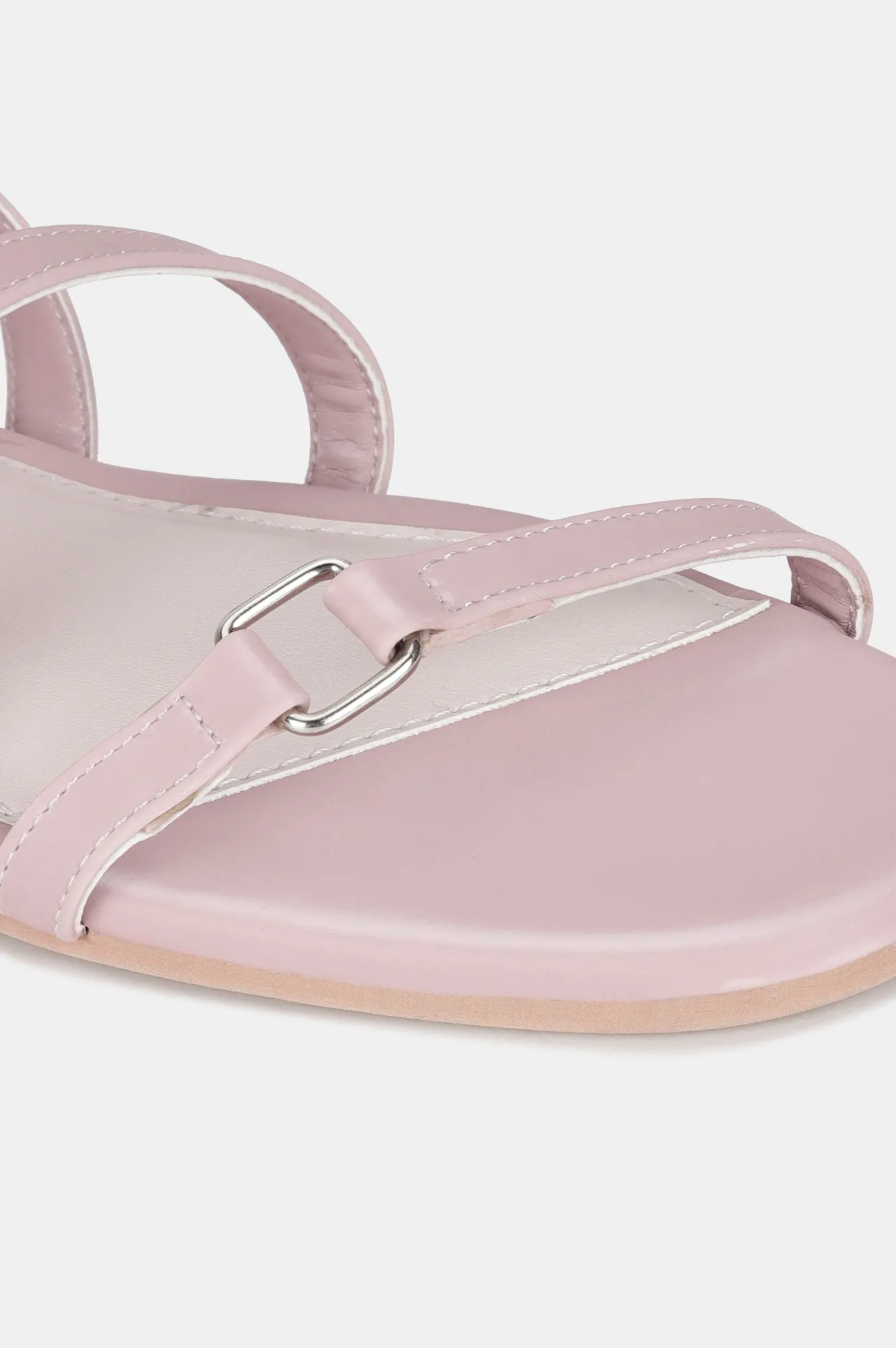 Pink Square Toe Solid Flat-ZHANNA