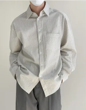 Pinstripe Cotton Versatile Shirt