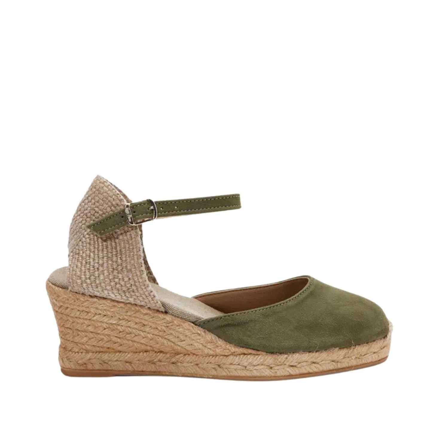 Plain Suede Leather Wedge Espadrille for Women - Lloret-5