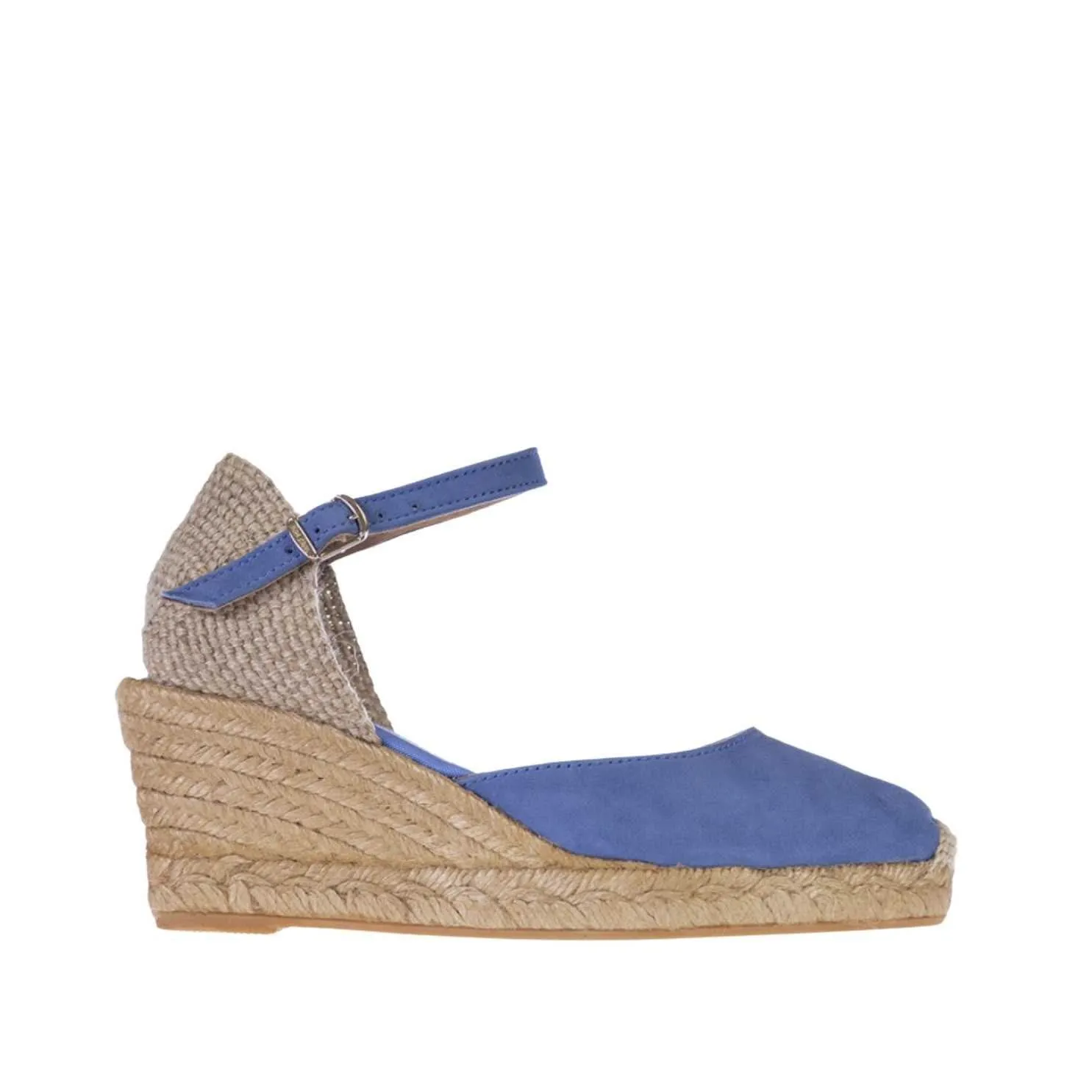 Plain Suede Leather Wedge Espadrille for Women - Lloret-5