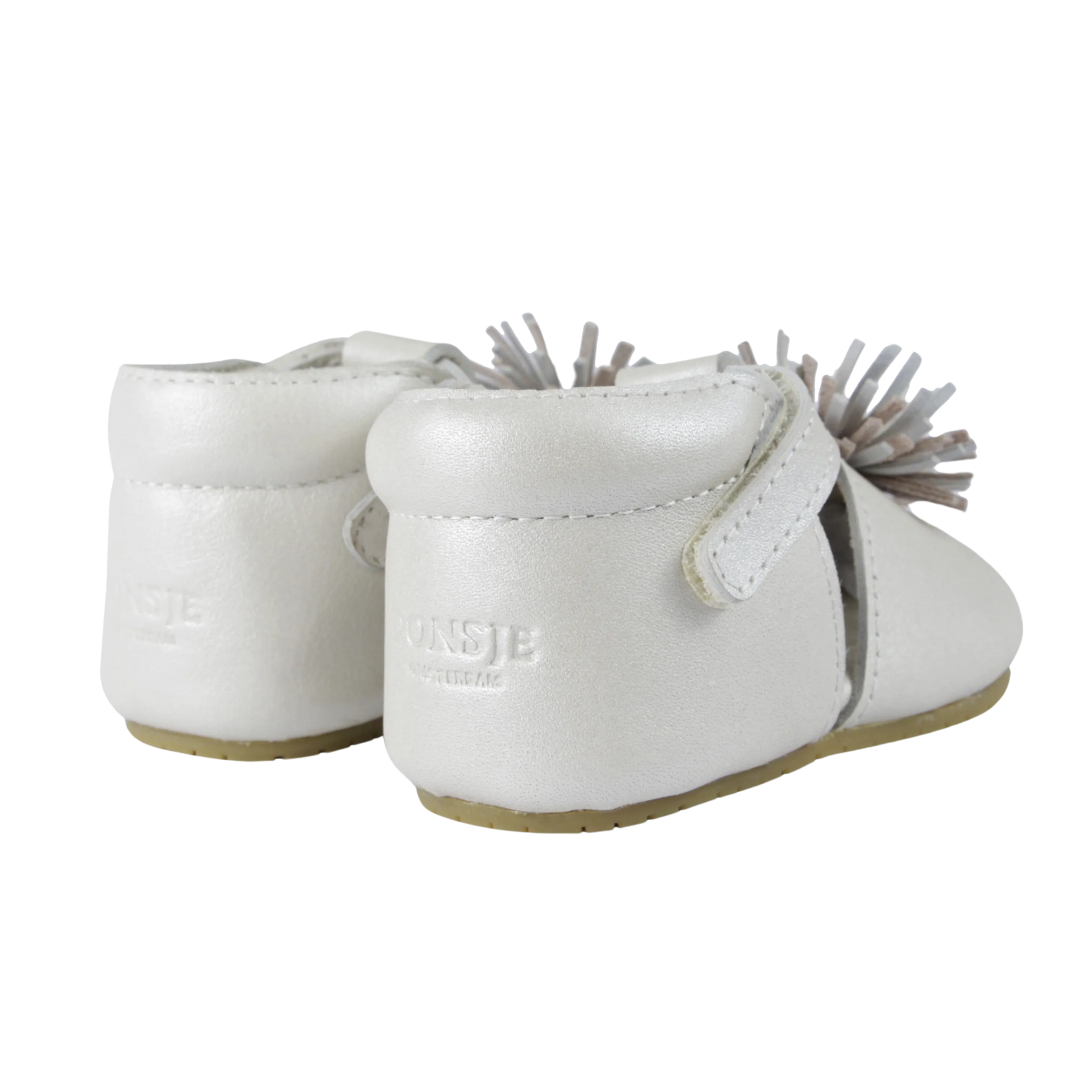 Poms Shoes | Off White Metallic Leather