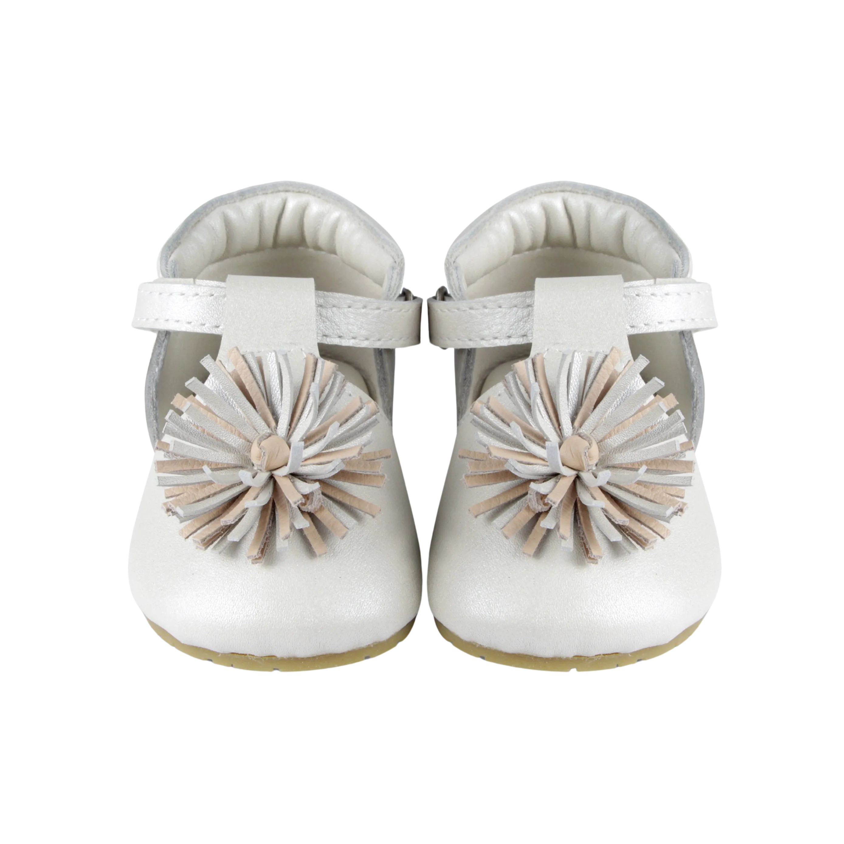 Poms Shoes | Off White Metallic Leather