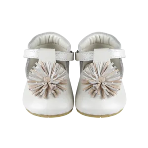 Poms Shoes | Off White Metallic Leather