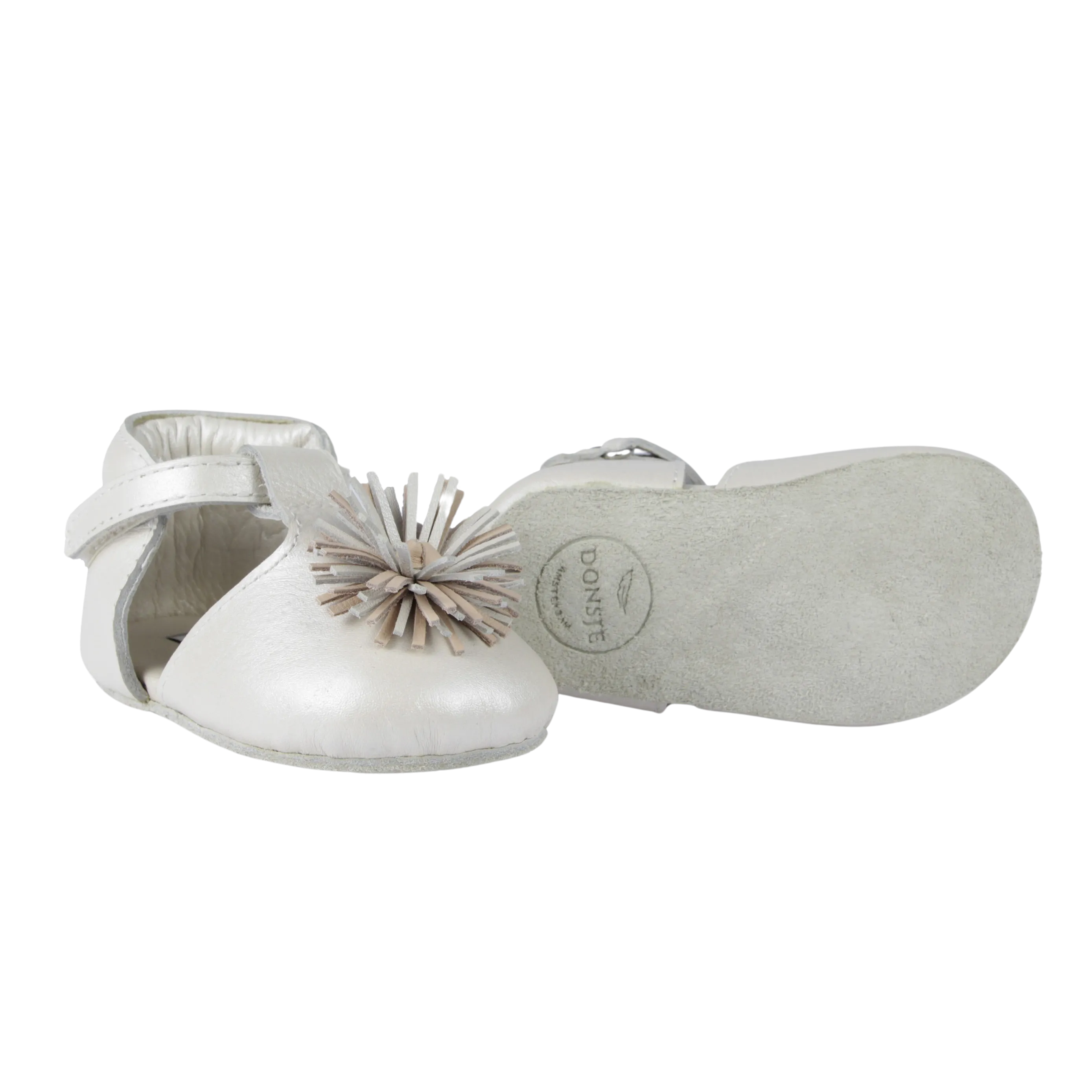 Poms Shoes | Off White Metallic Leather