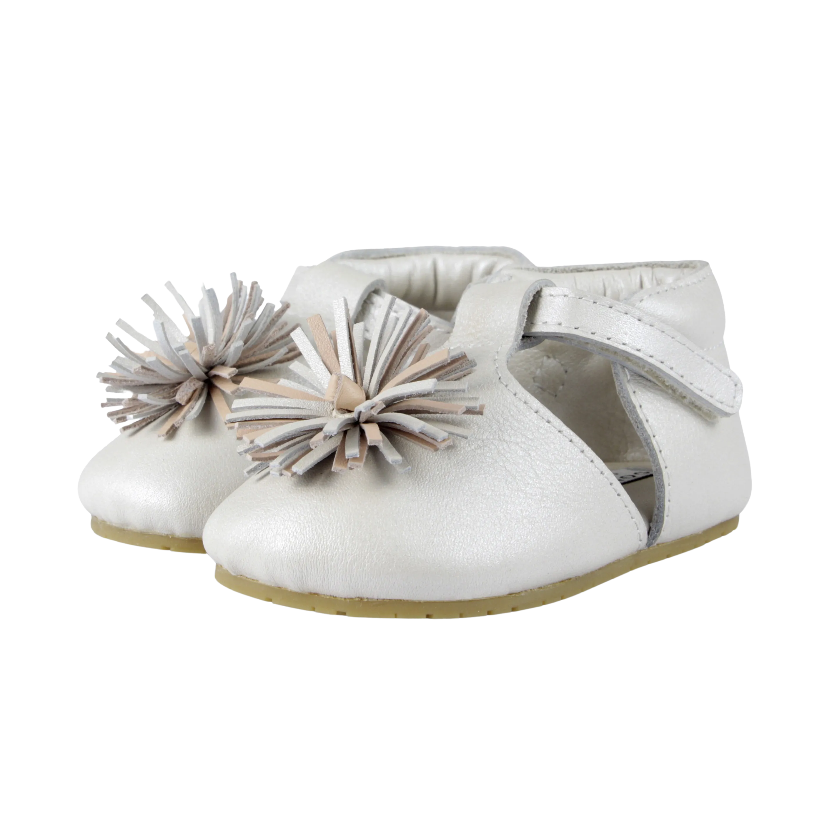 Poms Shoes | Off White Metallic Leather