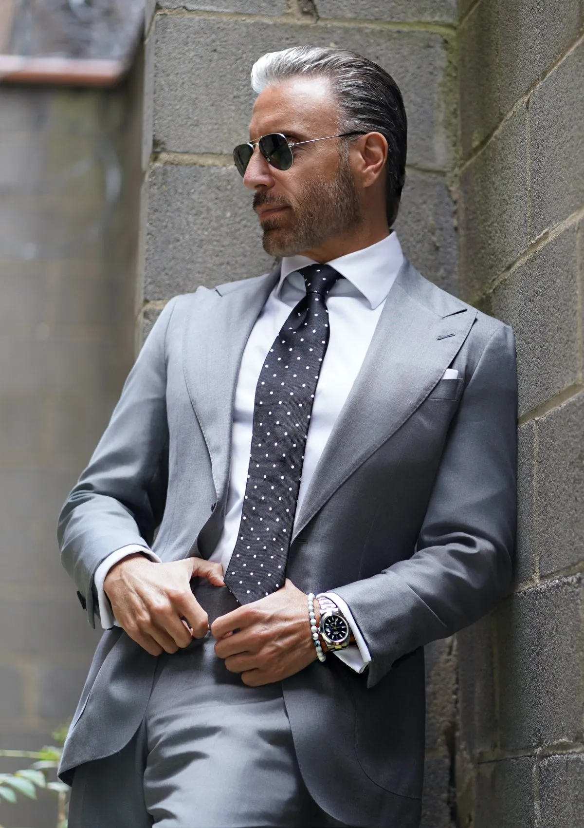 Powder Grey Solid Suit