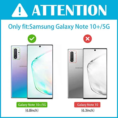 ProCase Galaxy Note 10 Plus Case Flip/Note 10  5G Genuine Leather Case，Vintage Wallet Folding Magnetic Protective Cover with Kickstand Card Holders for Galaxy Note 10  / Note 10 Plus /5G 2019 -Red