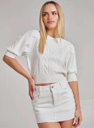 Puff Sleeve Cable Knit Jumper