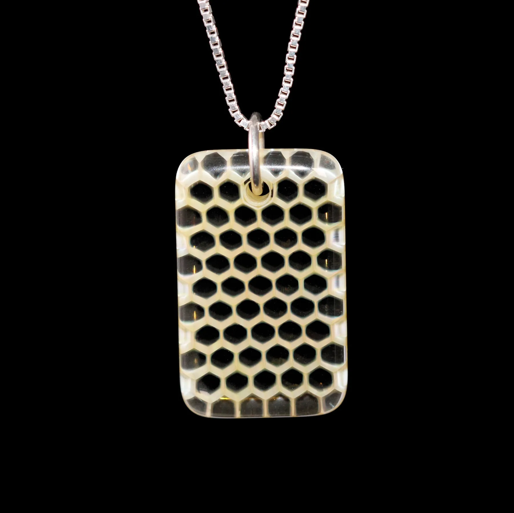 "Asimi" Rectangular Honeyglass Necklace