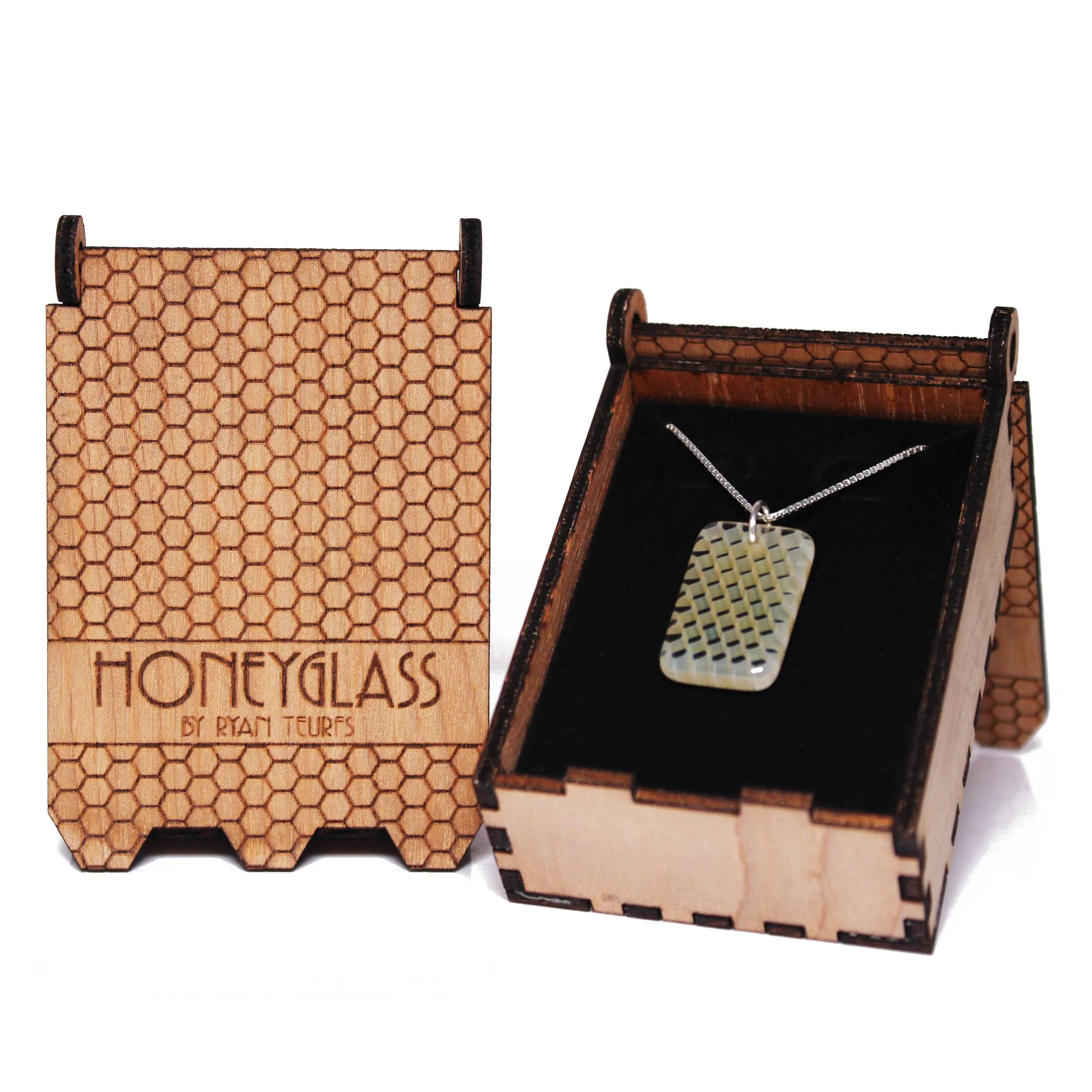 "Asimi" Rectangular Honeyglass Necklace