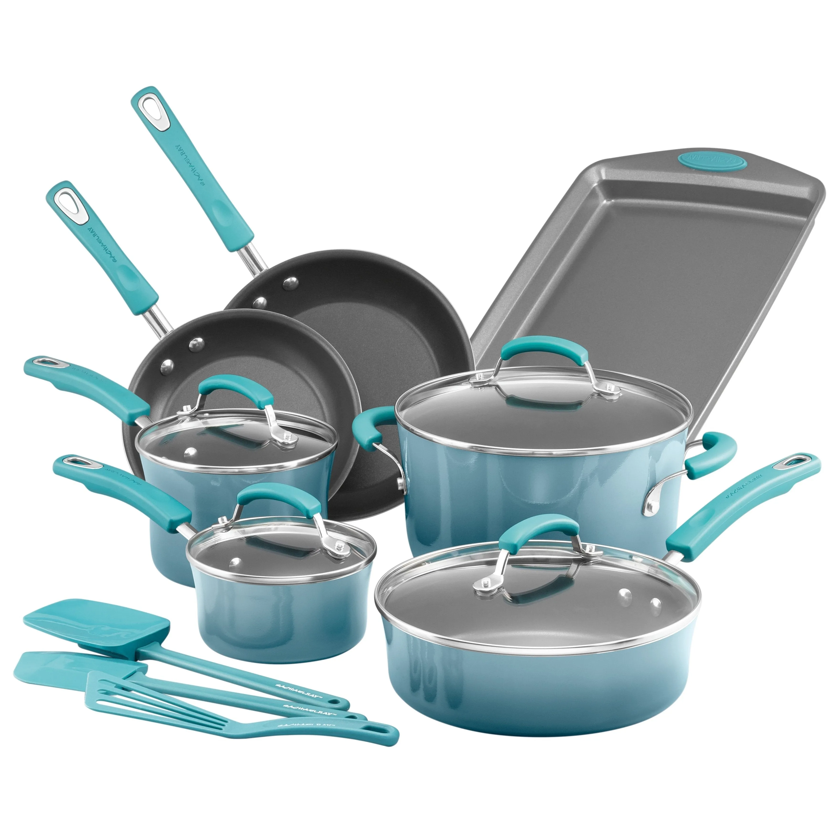Rachael Ray Classic Brights 14pc Cookware Set with Bakeware and Tools