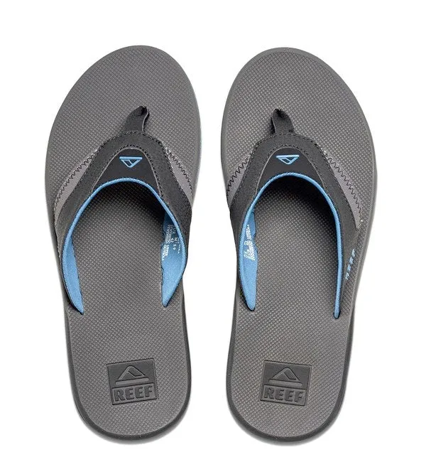 Reef Fanning Flip Flops  - Grey/Light Blue